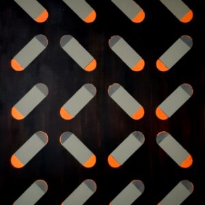 AHOJ 2 (Baudot Code), akryl na plátně, 90 × 75 cm, 2021 (ověříme dostupnost)